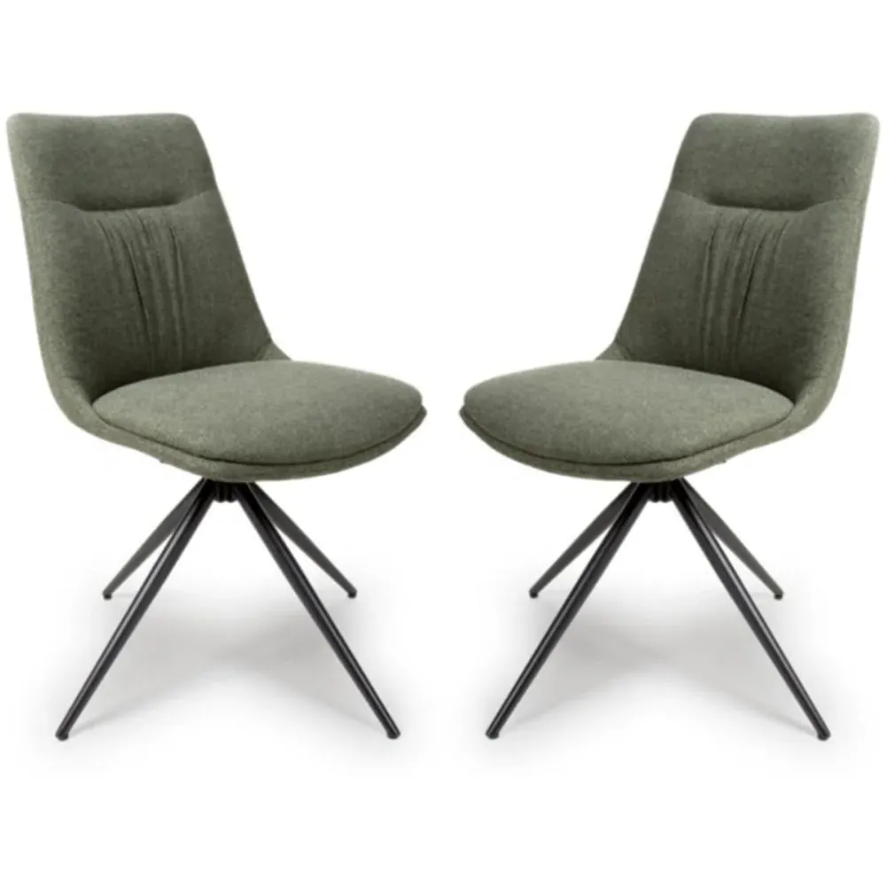 Buxton Swivel Dining Chairs Set of 2 - Sage, Fabric