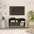Buxton TV Stand with 3 Shelves - Black, Mango Wood