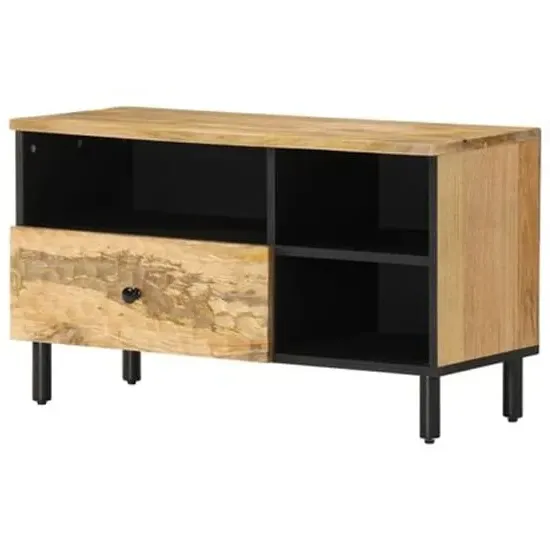 Buxton TV Stand with 3 Shelves - Natural, Mango Wood