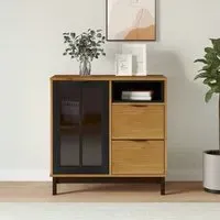 Buxton Wooden Sideboard with Storage - Brown, Pine Wood