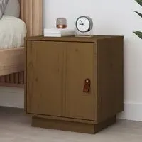 Byrne Pinewood Bedside Cabinet with 1 Door - Brown