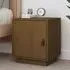 Byrne Pinewood Bedside Cabinet with 1 Door - Brown