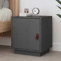 Byrne Pinewood Bedside Cabinet with 1 Door - Grey