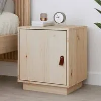 Byrne Pinewood Bedside Cabinet with 1 Door - Natural