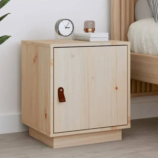 Byrne Pinewood Bedside Cabinet with 1 Door - Natural
