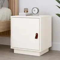 Byrne Pinewood Bedside Cabinet with 1 Door - White