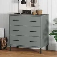 Byron 3-Drawer Chest - Grey, Pine Wood