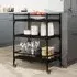 Byron 3-Shelf Kitchen Trolley - Black, Wood