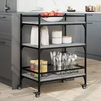 Byron 3-Shelf Kitchen Trolley - Grey Sonoma, Wood