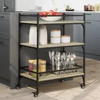 Byron 3-Shelf Kitchen Trolley - Sonoma Oak, Wood
