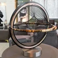 Byron Decorative Orb Sculpture - Black, Rose Gold