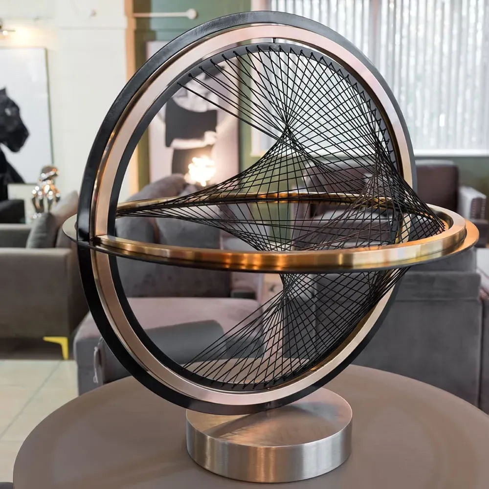 Byron Decorative Orb Sculpture - Black, Rose Gold image