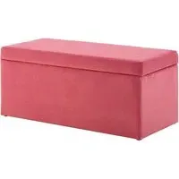 Cabane Kids Ottoman with Storage - Pink, Velvet
