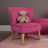 Izeno Kids 1 Seater Sofa - Pink, Velvet alternate view