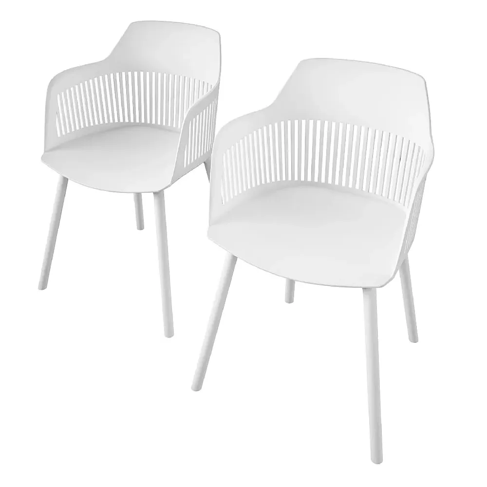 Cabazon Bistro Dining Chair Pair - White, Resin image
