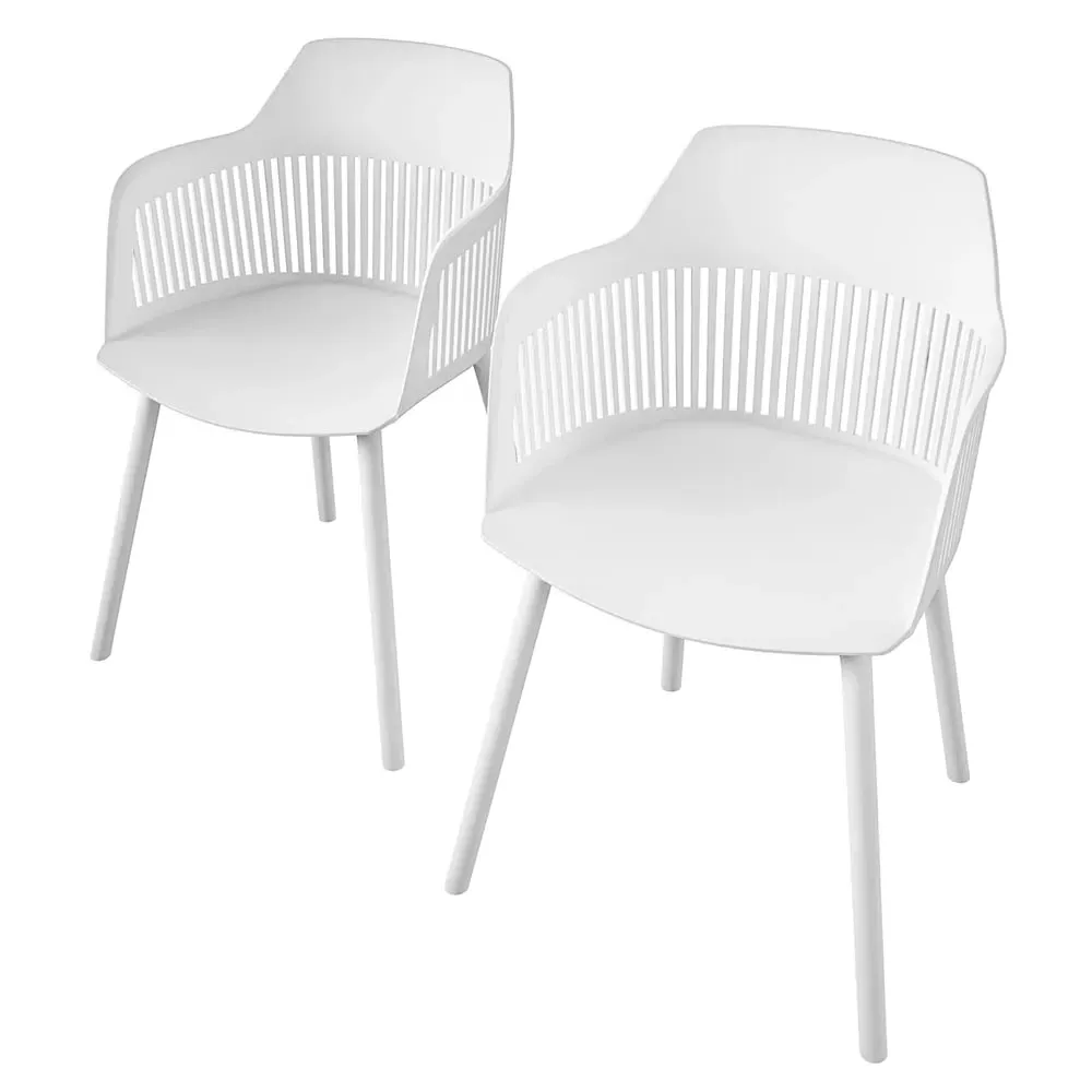 Cabazon Dining Chair Pair - White, Resin