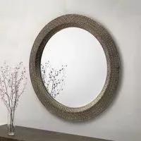 Cabrera Large Round Wall Mirror - Pewter