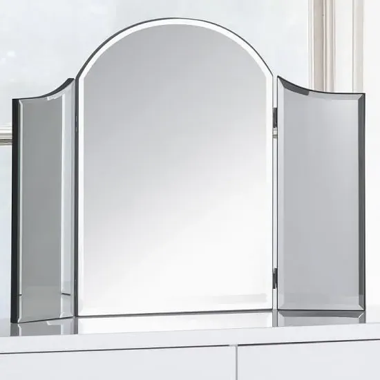 Cabriole Curved Dressing Table Mirror - Clear Glass, Lacquered MDF product