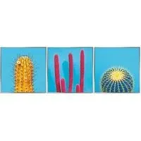 Cactus Pictures Set of 3 - Silver, Acrylic