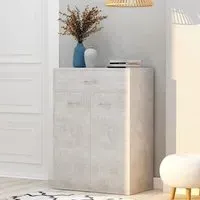 Cadao Shoe Storage Cabinet with 2 Doors - Concrete Effect