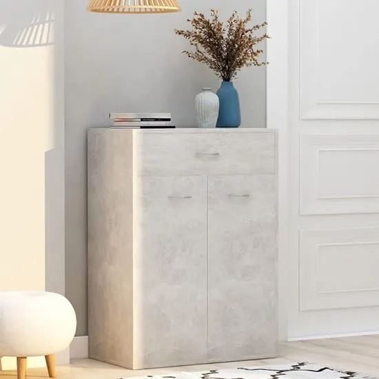 Cadao Shoe Storage Cabinet with 2 Doors - Concrete Effect