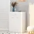 Cadao Shoe Storage Cabinet with 2 Doors - White, Engineered Wood
