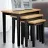 Cadee Square Nest of 3 Tables - Black, Wood