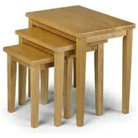 Cadee Square Nest of 3 Tables - Light Oak, Hardwood