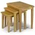 Cadee Square Nest of 3 Tables - Light Oak, Hardwood