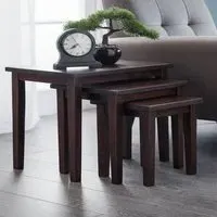 Cadee Square Nest of 3 Tables - Mahogany, Wood