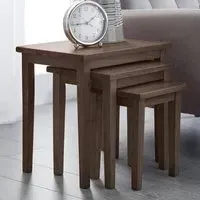 Cadee Square Nest of 3 Tables - Walnut, Wood