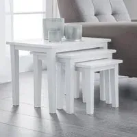 Cadee Square Nest of 3 Tables - White, Wood