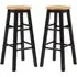 Cadell Bar Stools Pair - Black, Hevea Wood