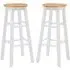 Cadell Bar Stools Pair - White, Hevea Wood