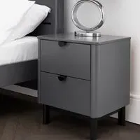 Cadhla Bedside Cabinet with 2 Drawers - Storm Grey, MDF
