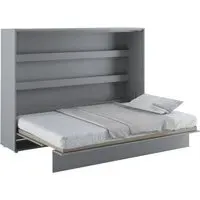 Cadillac Horizontal Wall Double Bed with Storage - Matt Grey
