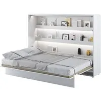Cadillac Horizontal Wall Double Bed with Storage - Matt White