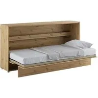 Cadillac Horizontal Wall Single Bed with Storage - Artisan Oak