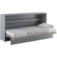 Cadillac Horizontal Wall Single Bed with Storage - Matt Grey