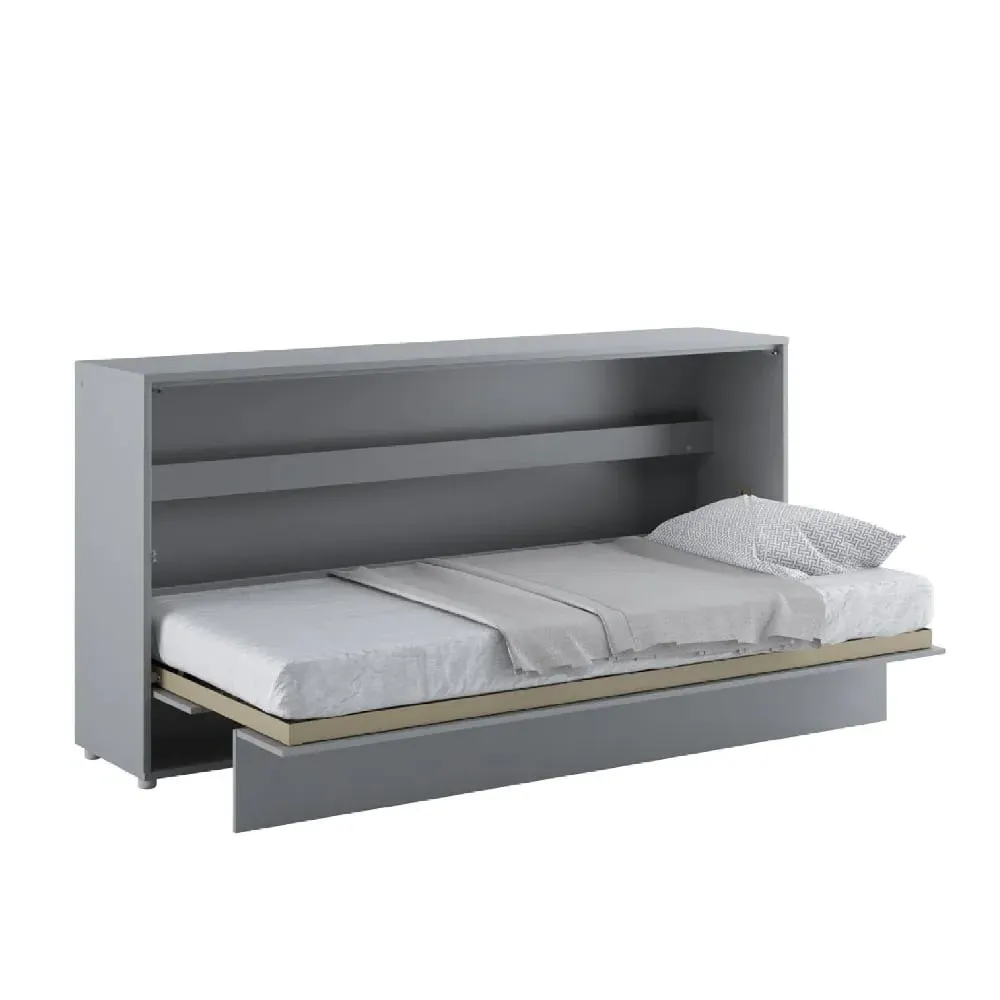 Cadillac Horizontal Wall Single Bed with Storage - Matt Grey