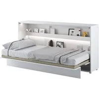 Cadillac Horizontal Wall Single Bed with Storage - Matt White
