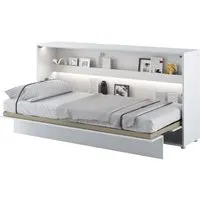 Cadillac Horizontal Wall Single Bed with Storage - White