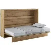 Cadillac Horizontal Wall Small Double Bed with Storage - Artisan Oak