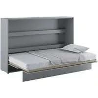 Cadillac Horizontal Wall Small Double Bed with Storage - Matt Grey
