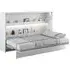 Cadillac Horizontal Wall Small Double Bed with Storage - Matt White