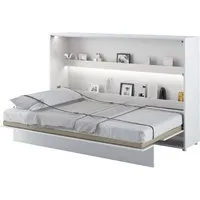 Cadillac Horizontal Wall Small Double Bed with Storage - White