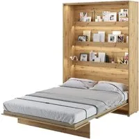 Cadillac Vertical Wall Double Bed with Storage - Artisan Oak