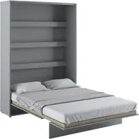Cadillac Vertical Wall Double Bed with Storage - Matt Grey