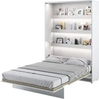Cadillac Vertical Wall Double Bed with Storage - White