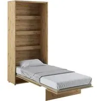 Cadillac Vertical Wall Single Bed with Storage - Artisan Oak